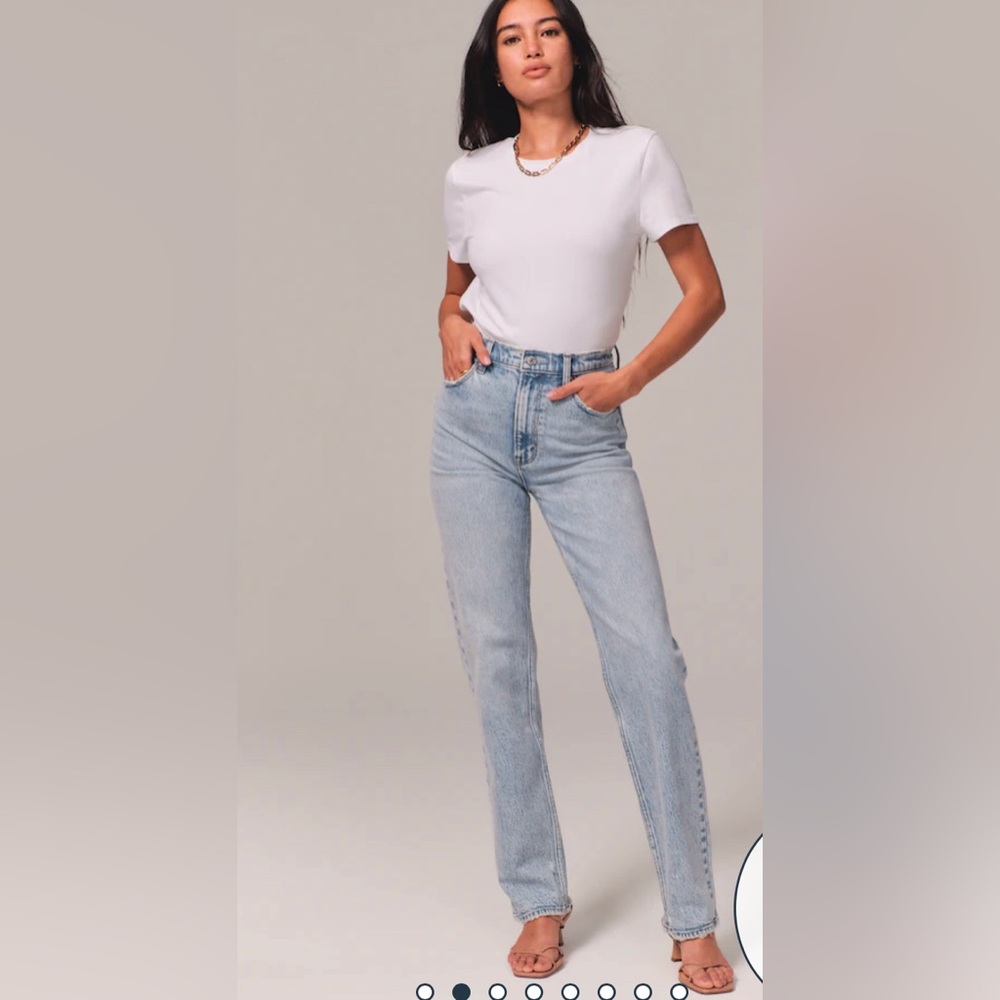 Abercrombie & Fitch The 90’s Slim Straight Ultra High Rise curve love sz 34